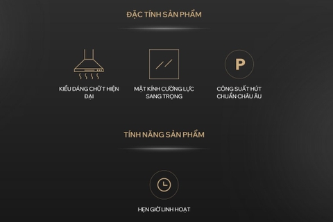 Máy hút mùi Kocher K-225C - Nhập khẩu Malaysia, Hút siêu êm 46dB