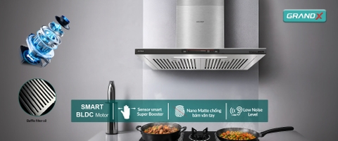 Máy hút mùi GrandX GX H90T83Ultra – Chữ T 900mm