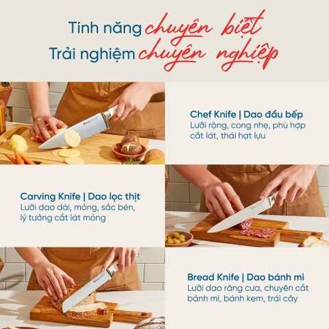 Bộ dao Konox Gouter 7 món – Thép Đức 1.4116 Cao Cấp