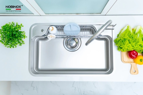Chậu rửa bát 1 hố Nobinox Arvo B180 - Inox 304 POSCO