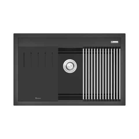 Chậu Rửa Bát Đá Granite Terra 790S Black - Nhập Khẩu Italia