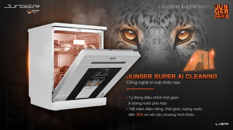 Máy rửa bát Junger 140 DWJ-140 | 15 bộ, AI thông minh, sấy khô tuyệt đối