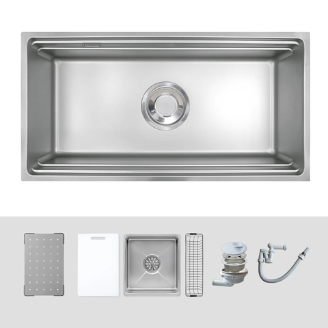 Chậu rửa bát Kluger KG8644FS Plus – Inox POSCO 304, LINEN chống xước