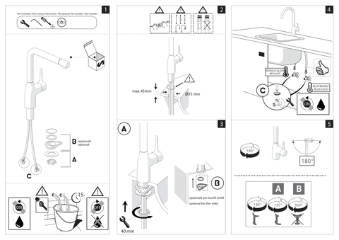 Vòi rửa bát cần cứng Nobili Mania NB214 - Nhập khẩu 100% từ Ý