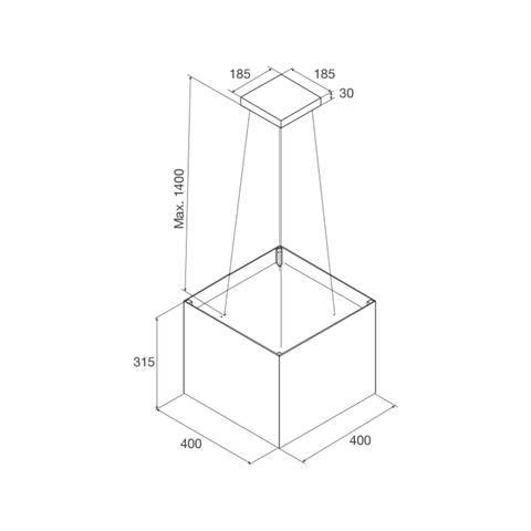 Máy hút mùi đảo Malloca CONCRETE K400 - bề mặt Ceramic