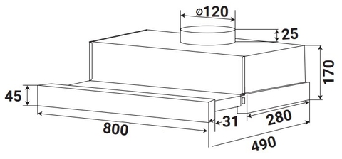 Máy Hút Mùi KAFF KF-TL1008B | Âm Tủ 80cm