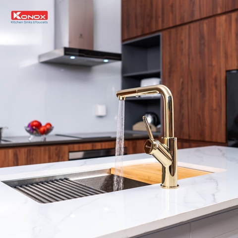 Vòi rửa bát Konox Artan Gold - PVD Vàng 24K