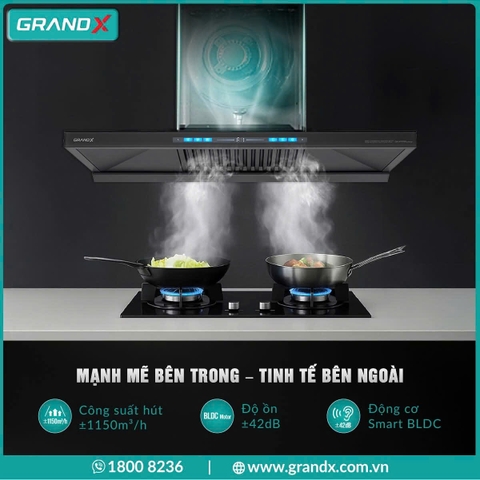 Máy Hút Mùi GrandX GX H90T81 Luxury Black Edition