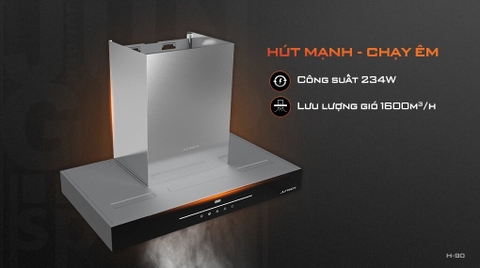 Máy Hút Mùi Junger JG H-90 - Công Suất 1600m3/h Mạnh Nhất