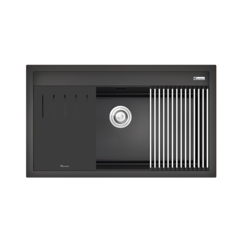 Chậu rửa bát đá Granite Konox Sink Terra 860S Black cao cấp