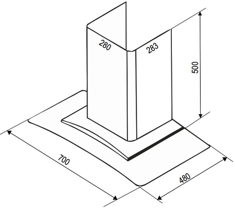 Máy Hút Mùi Bauer BC 70EC2 - Kính cong