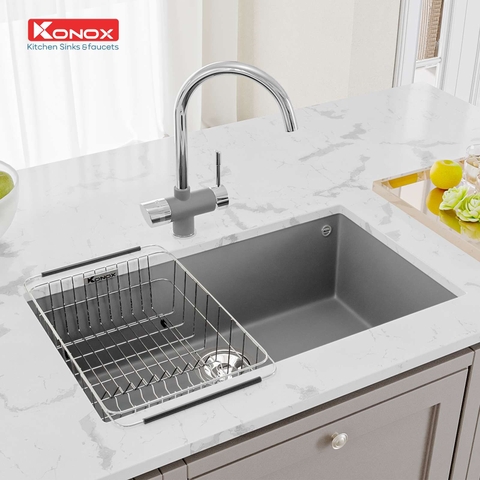 Chậu rửa bát đá Granite Konox Naros 760S Grey