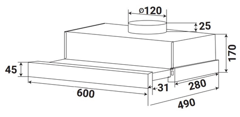 Máy Hút Mùi KAFF KF-TL1006B - Âm Tủ 60cm