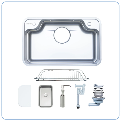 Chậu rửa bát 1 hố Nobinox LIKEN NL790D - Vân vải - 800mm