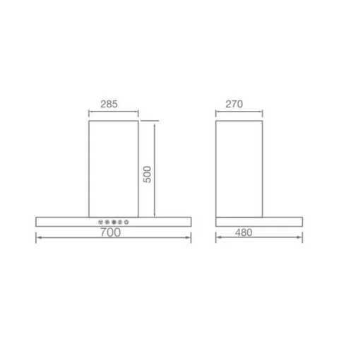 Máy hút mùi Canzy CZ HE70SS - Chữ T Inox sáng