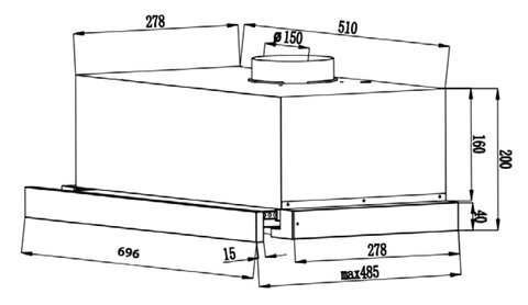 Máy Hút Mùi Âm Tủ Canzy CZ-70WRH nhập Malaysia
