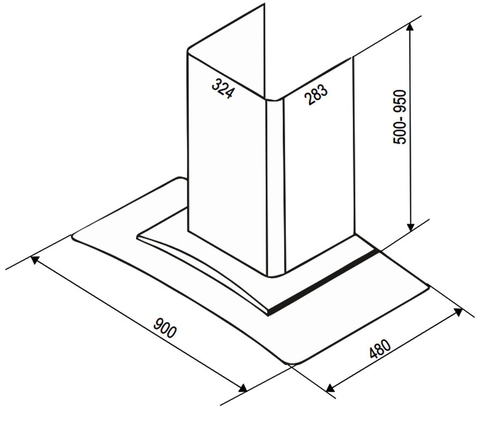 Máy Hút Mùi Bauer BC 90SBL | Kính Cong 900mm