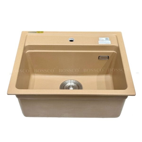Chậu Rửa Chén Đá 1 Hộc BOSSCO ITALIA BC-MT6050VK Vàng Kem Kim Sa