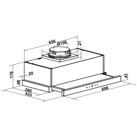 Máy hút mùi âm tủ Hafele HC-H7031TB - 538.86.096