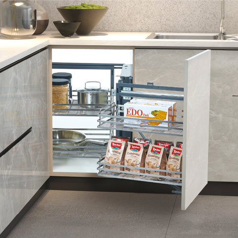 Kệ Góc Liên Hoàn Nan Dẹt GrandX XMC.45S1 (L/R) Inox SUS304