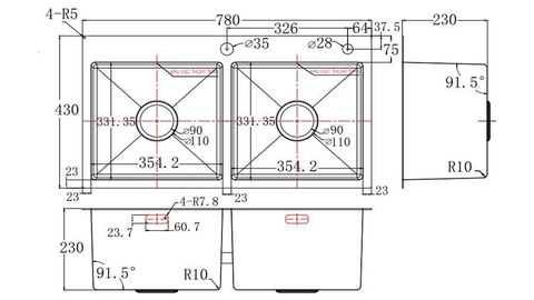Chậu rửa bát phủ Nano bạc FS 7843HM