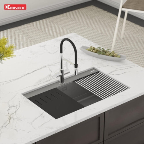 Chậu Rửa Bát Đá Granite Konox Terra 860S Grey nhập Italy