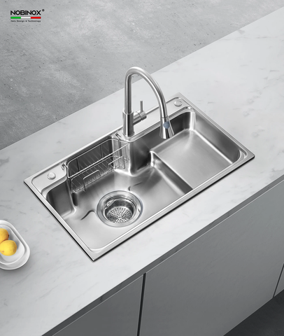 Chậu rửa bát 1 hố Nobinox HIGON NH905 - Thiết kế Nhật Bản có bàn chờ