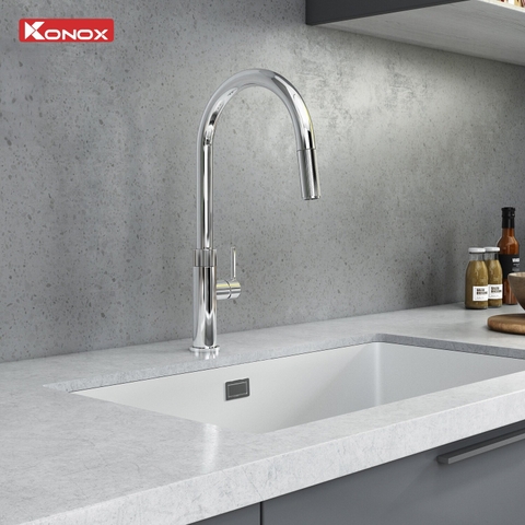 Vòi rửa bát Konox Lasi Chrome - Công nghệ Neoperl