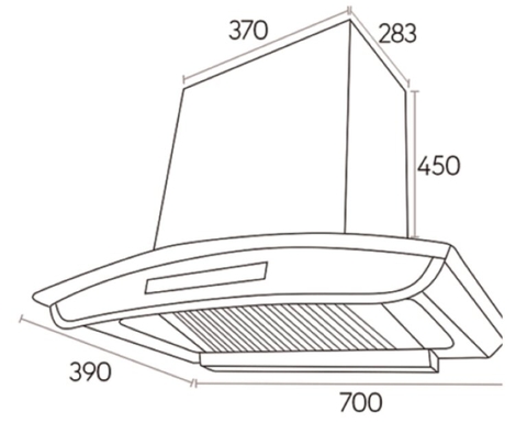 Máy hút mùi Canzy CZ ML9-70DC kính cong - Malaysia