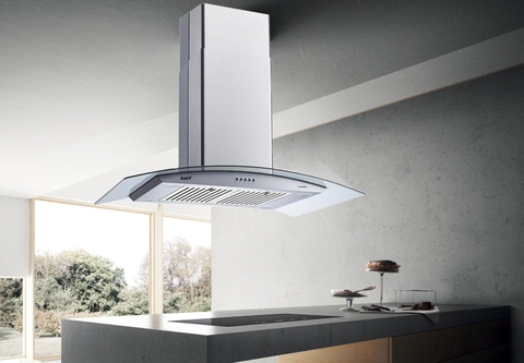 Máy Hút Mùi Đảo KAFF KF-IS90GH kính cong 90cm