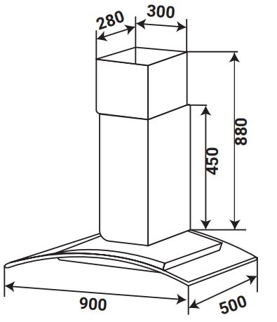 Máy Hút Mùi Đảo KAFF KF-IS90GH kính cong 90cm
