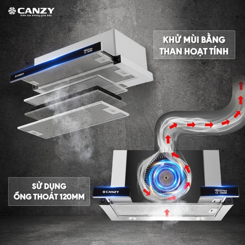 Máy hút mùi Canzy CZ D700B - Âm tủ 700mm
