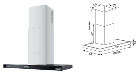 Máy hút mùi chữ T Kocher K-225C Pro ( 90cm )