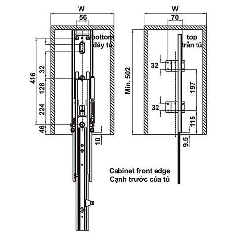 Phụ kiện tủ cao Hafele KARA PULL (595.80.803) - Tủ kho kéo 6 tầng