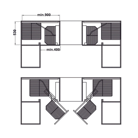 Rổ góc liên hoàn Hafele Mezzo (548.21.002) - Inox 304 - Góc trái/phải