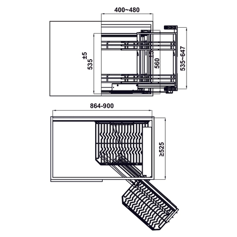 Rổ góc nan Ovan Hafele OLLA (548.21.022) - Inox 304 - Liên hoàn