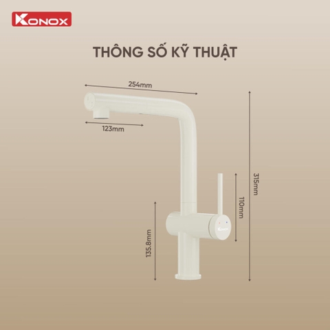 Vòi rửa bát Konox Stream Smart Nude - Tiết kiệm 40% nước