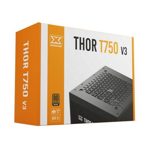 Nguồn Xigmatek Thor T750 V3 750W | 80 Plus Bronze, PCIe Gen 5.1, ATX 3.1, 100% Dây cáp liền toàn bộ