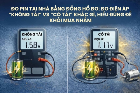 Đo Pin Tại Nhà Bằng Đồng Hồ Đo: Đo Điện Áp “Không Tải” Vs “Có Tải” Khác Gì, Hiểu Đúng Để Khỏi Mua Nhầm
