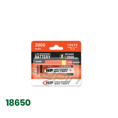 Pin Sạc National Power 18650 Cam (3000 mAh) - Chính Hãng