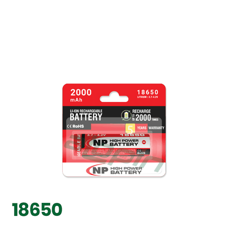 Pin Sạc National Power 18650 Đỏ (2000 mAh) - Chính Hãng