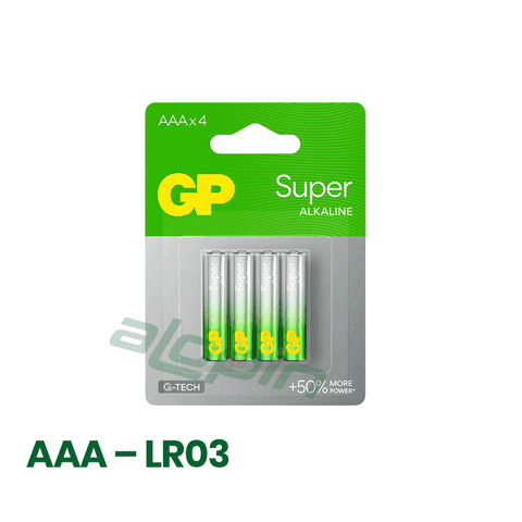 Pin GP Super Alkaline AAA 1.5V (Vỉ 4 Viên) – Chính Hãng