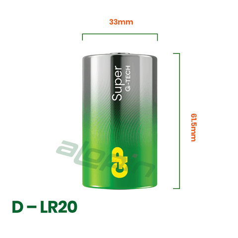 Pin GP Super Alkaline D 1.5V (Pin Đại) – Chính Hãng
