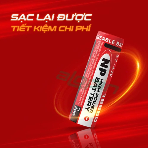 Pin Sạc National Power 18650 Đỏ (2000 mAh) - Chính Hãng