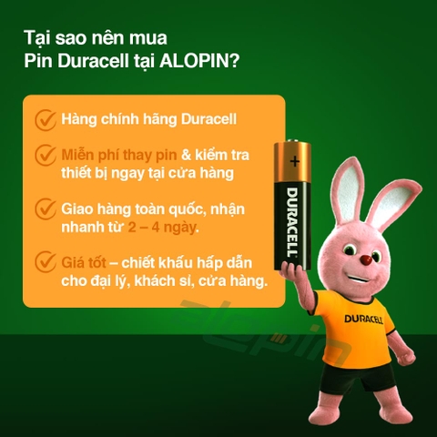 Pin Duracell Alkaline 9V - Chính Hãng