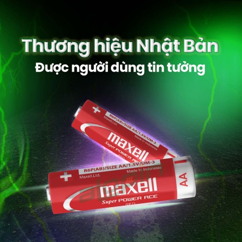 Pin Maxell AA/ R6P 1.5V (Vỉ 4 Tặng 4 AAA) – Chính Hãng