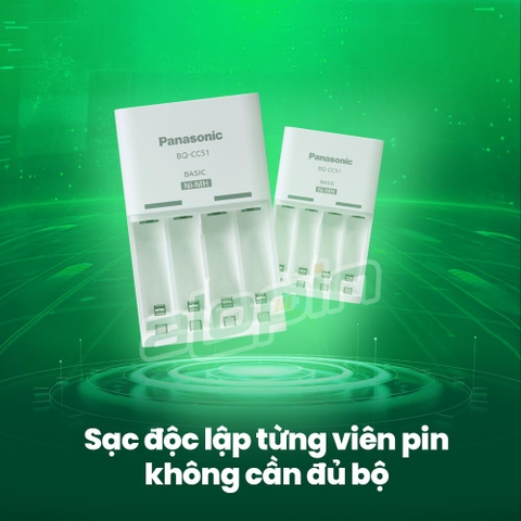 Bộ Sạc Pin AA / AAA Panasonic Eneloop BQ-CC51E (Tiêu Chuẩn) - Chính Hãng