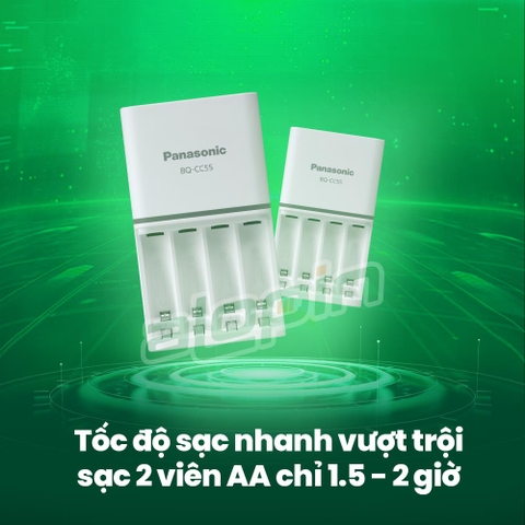 Bộ Sạc Pin AA / AAA Panasonic Eneloop BQ-CC55E (Sạc Nhanh) - Chính Hãng