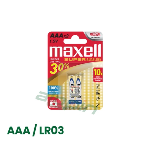 Pin Maxell Alkaline AAA / LR03 1.5V (Vỉ 2 Viên) - Chính Hãng