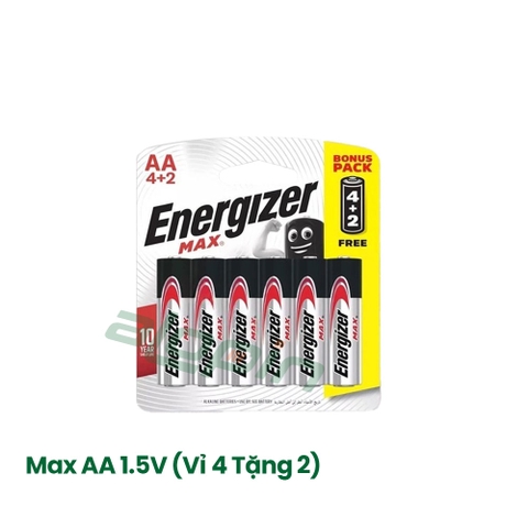 Pin Energizer Max AA 1.5V (Vỉ 4 Tặng 2) - Chính Hãng
